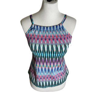24th & Ocean Tankini Top Women's Small Colorful Swimwear Built in Bra Padded